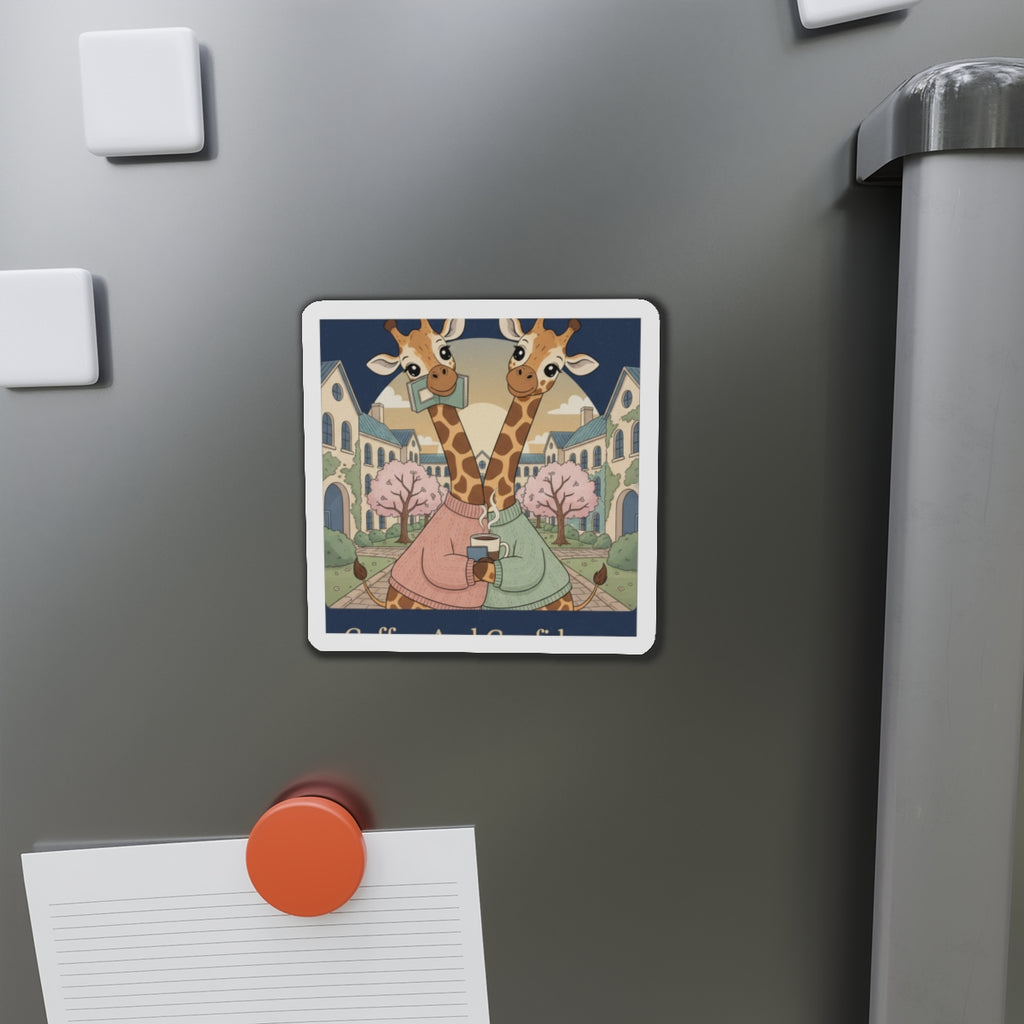 Giraffes Die-Cut Magnet – Coffee and Confidence