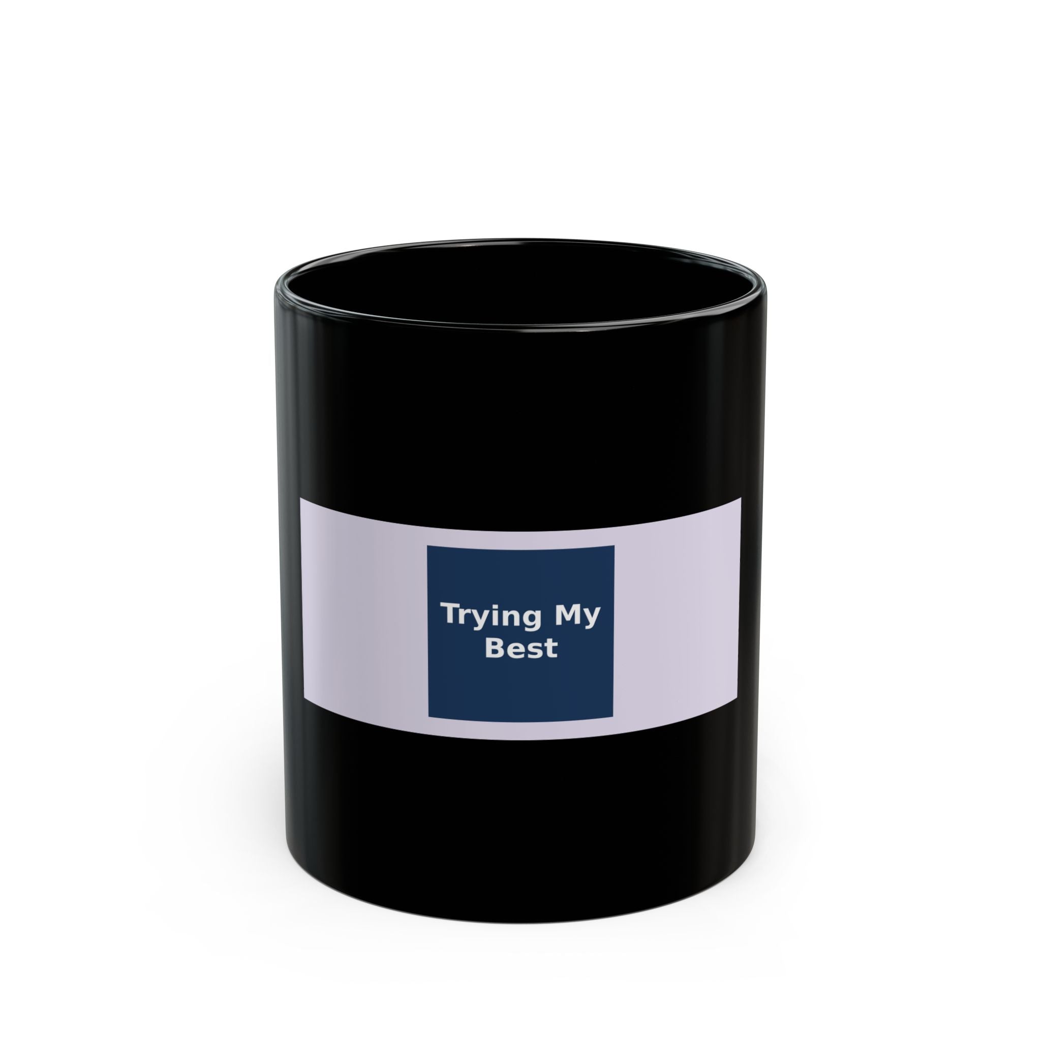 "Trying My Best" Black Cat Black Mug | College Girl Gift | Fashion | KayKay Classics