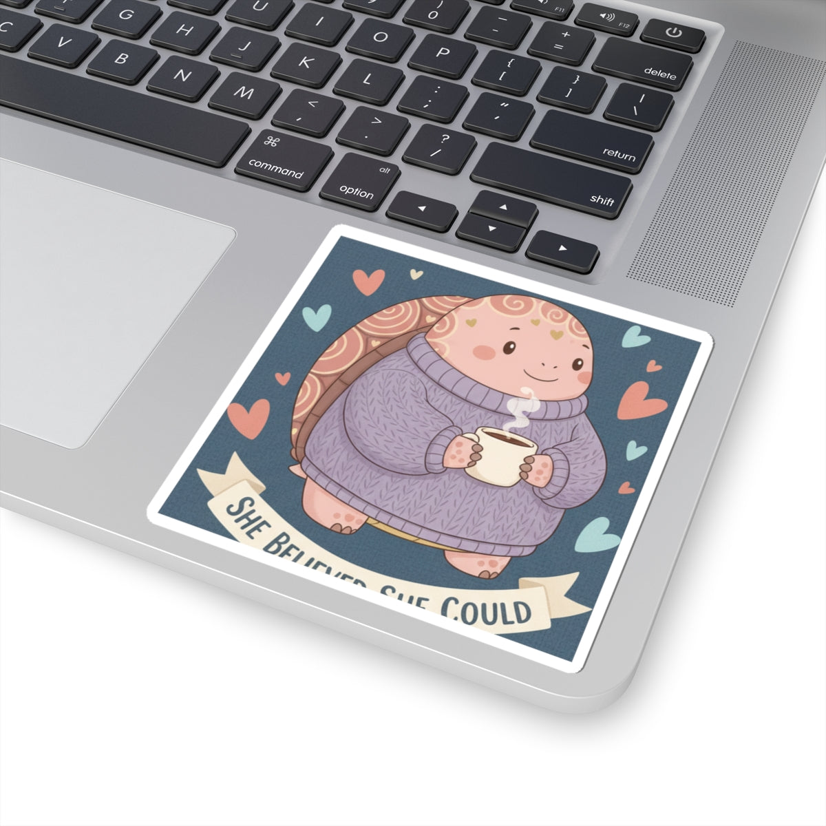 Turtle Kiss-Cut Sticker – She Believed She Could