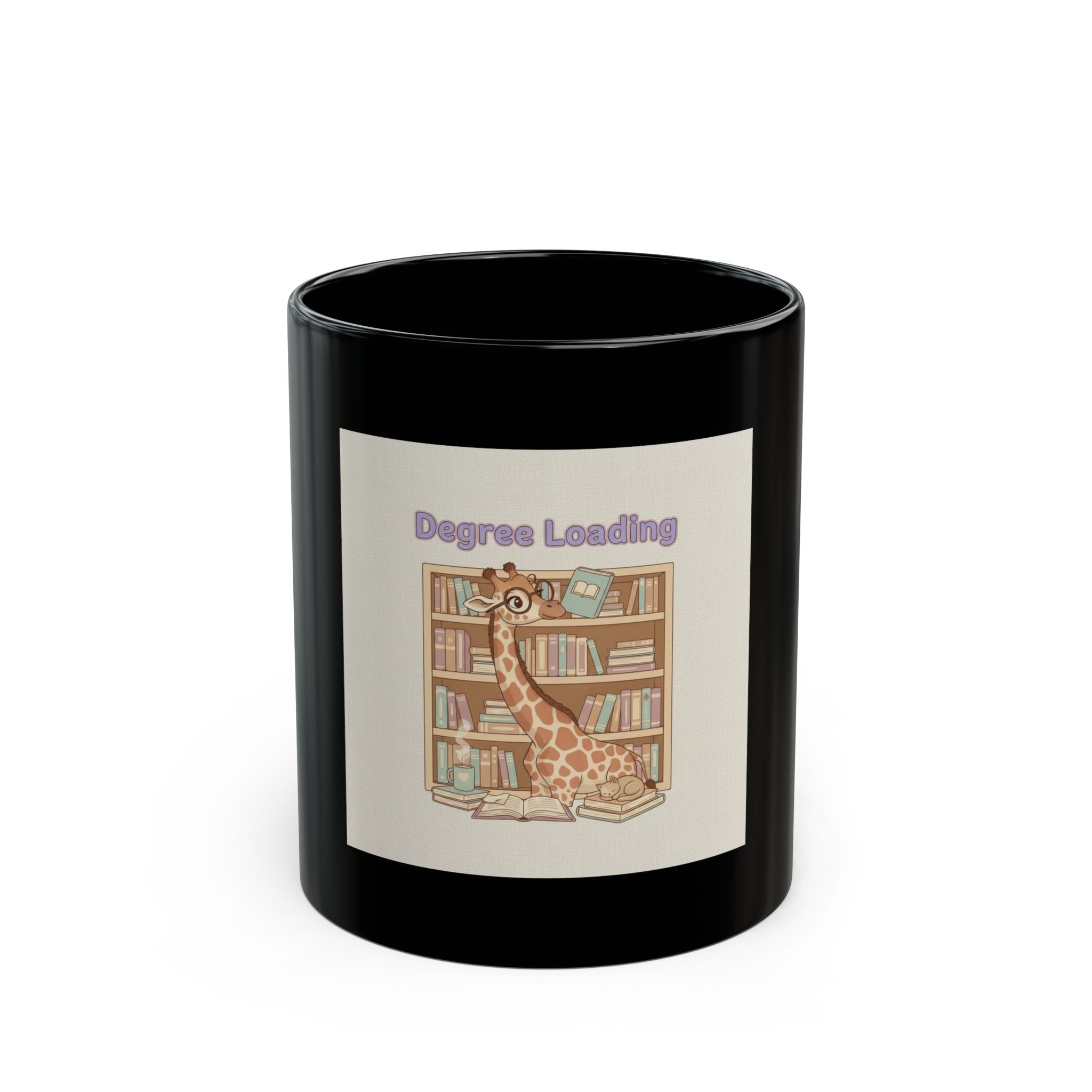 Degree Loading Giraffe Black Mug 11oz