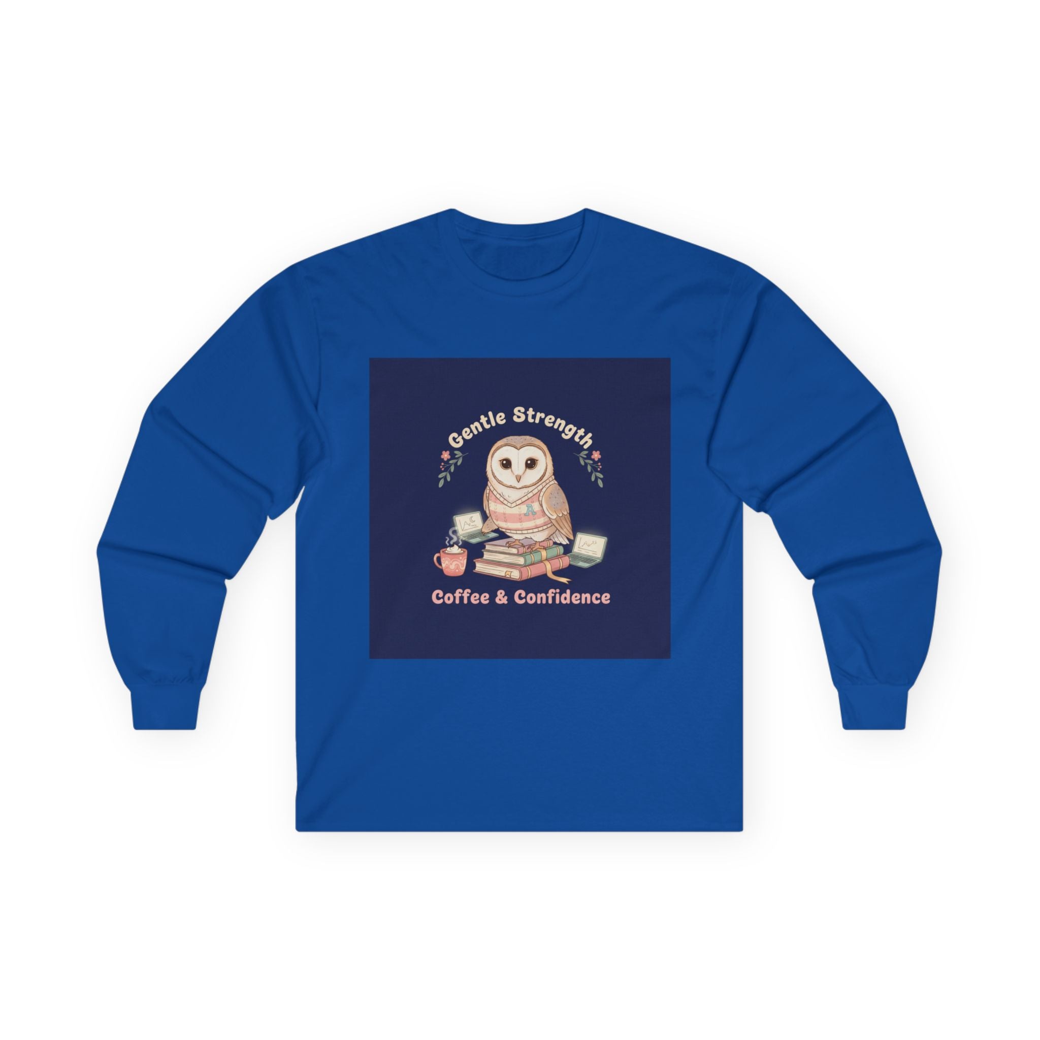 Owl Long Sleeve Tee – Gentle Strength Coffee Confidence