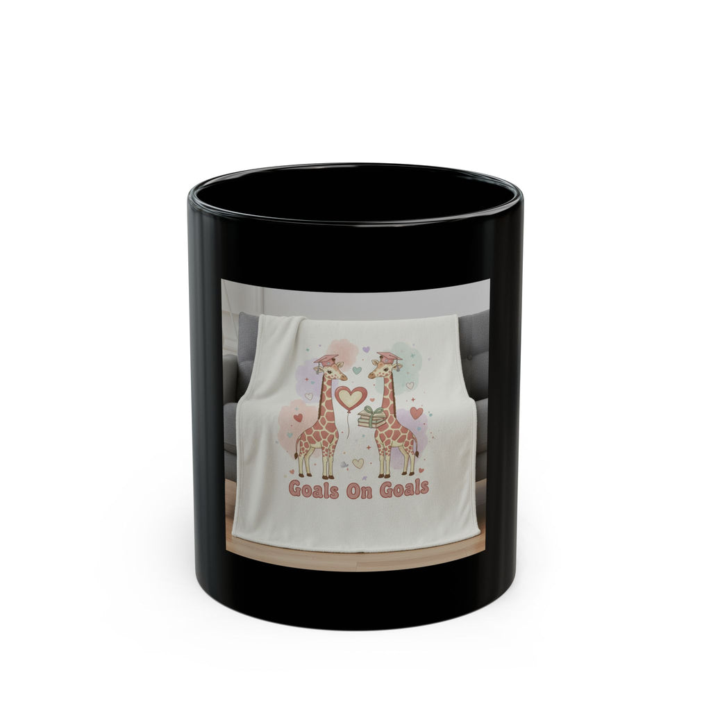 Goals On Goals Giraffe Black Mug 11oz