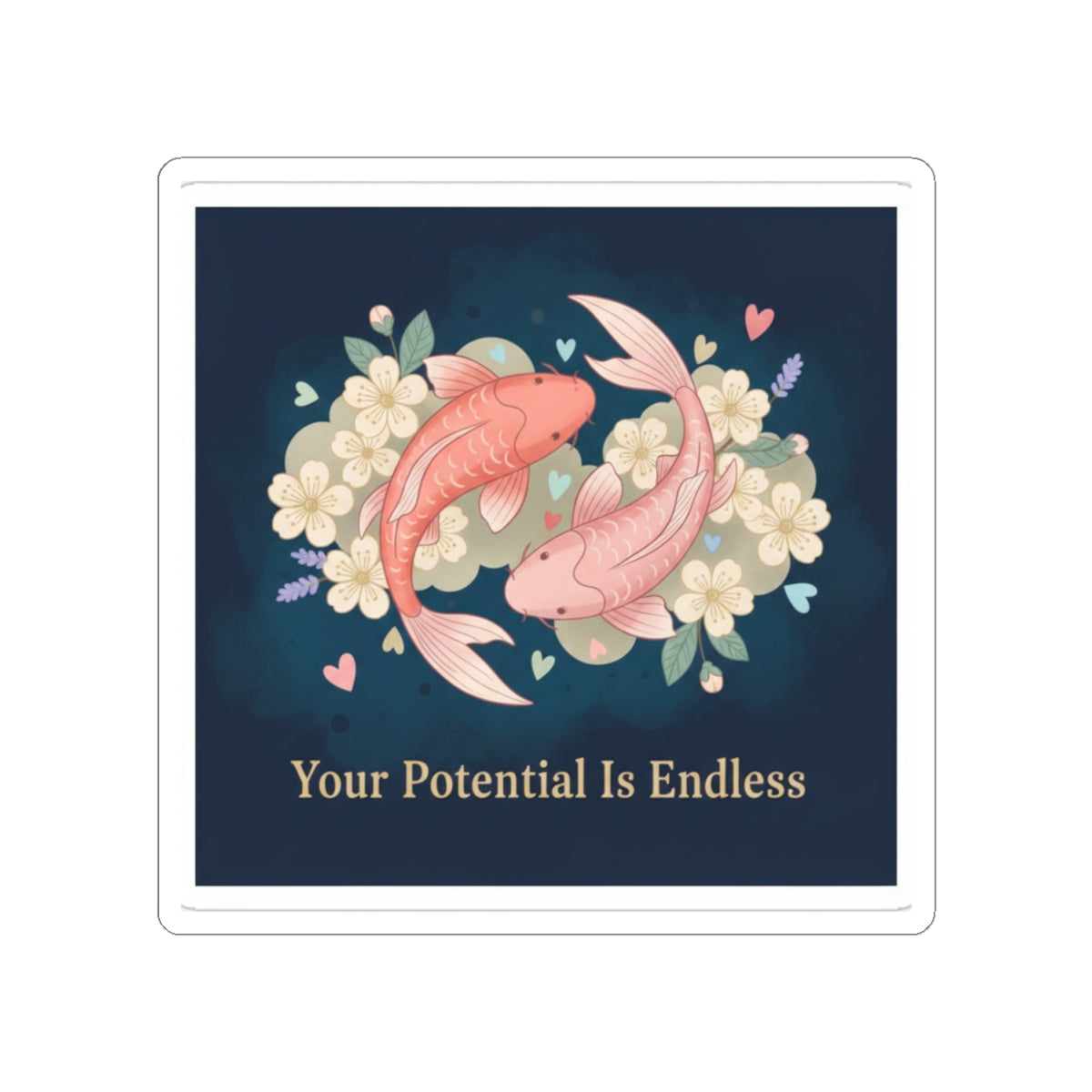 Koi Kiss-Cut Sticker – Your Potential is Endless