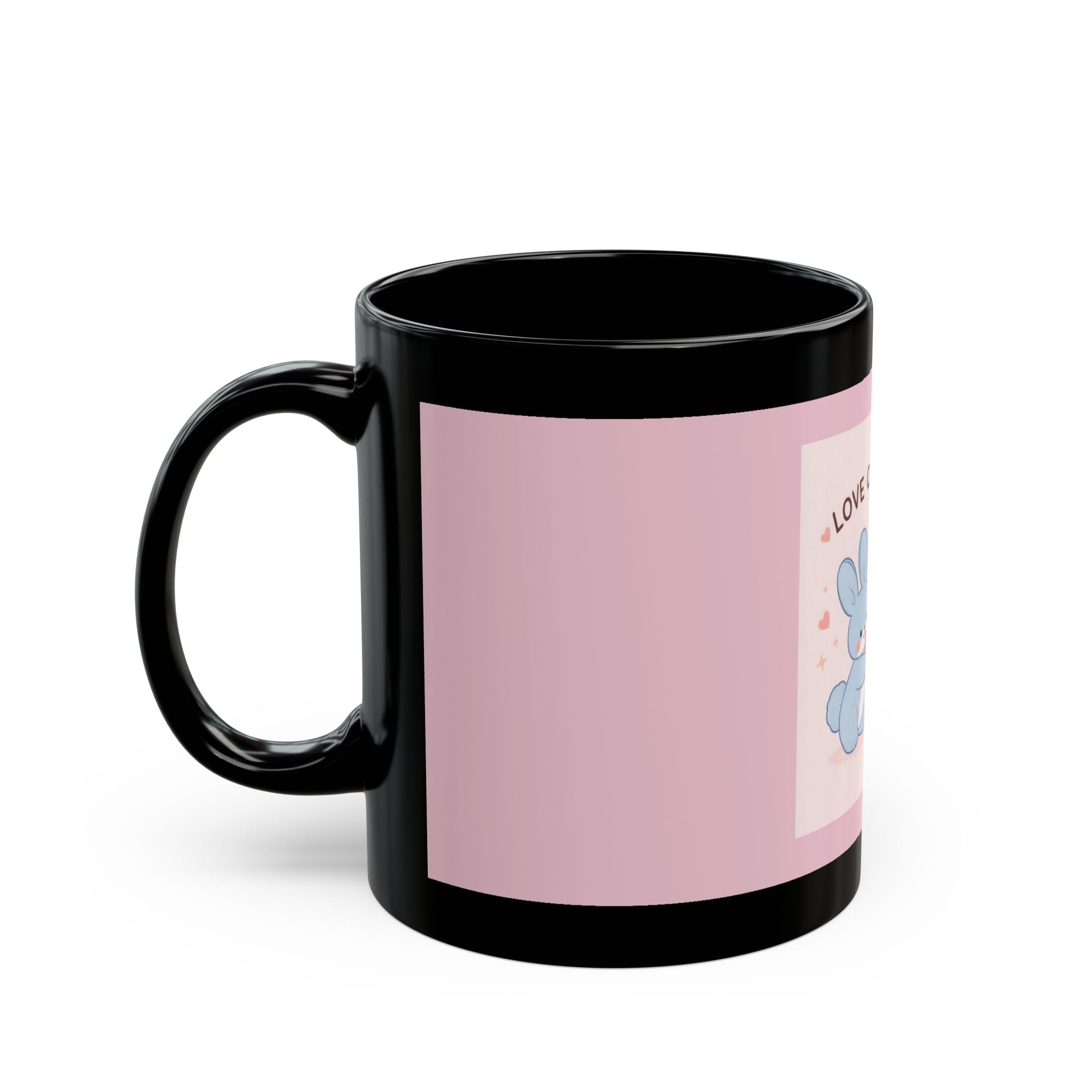 "LOVE CAN BE SOFT" Black Cat Black Mug | College Girl Gift | Fashion | KayKay Classics