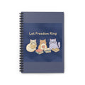 Cats With Glasses Spiral Notebook – Let Freedom Ring