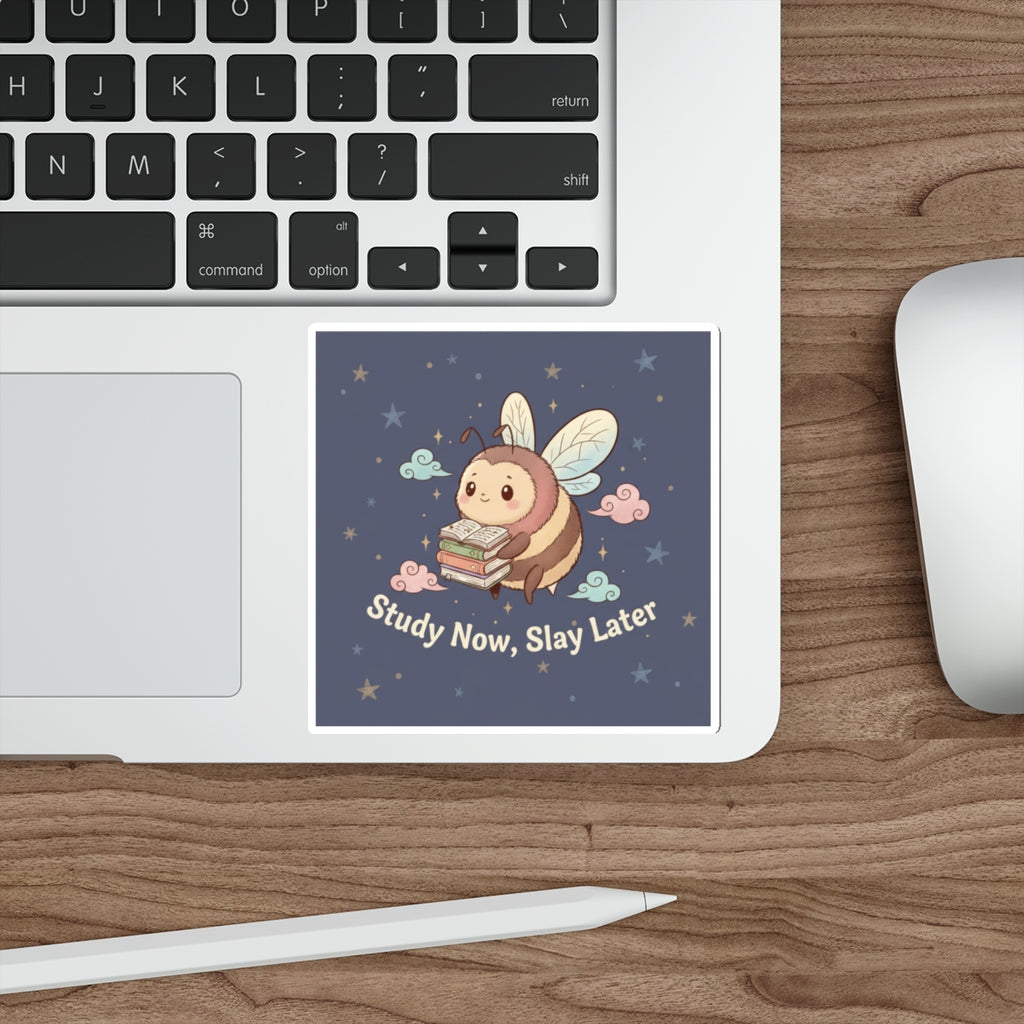 Bee Die-Cut Sticker – Study Now, Slay Later