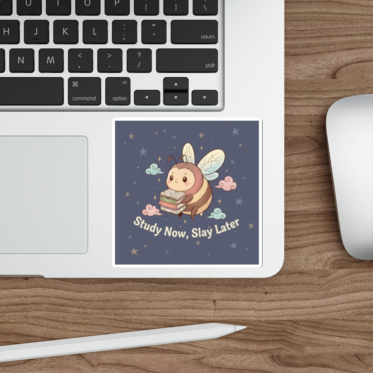Bee Die-Cut Sticker – Study Now, Slay Later