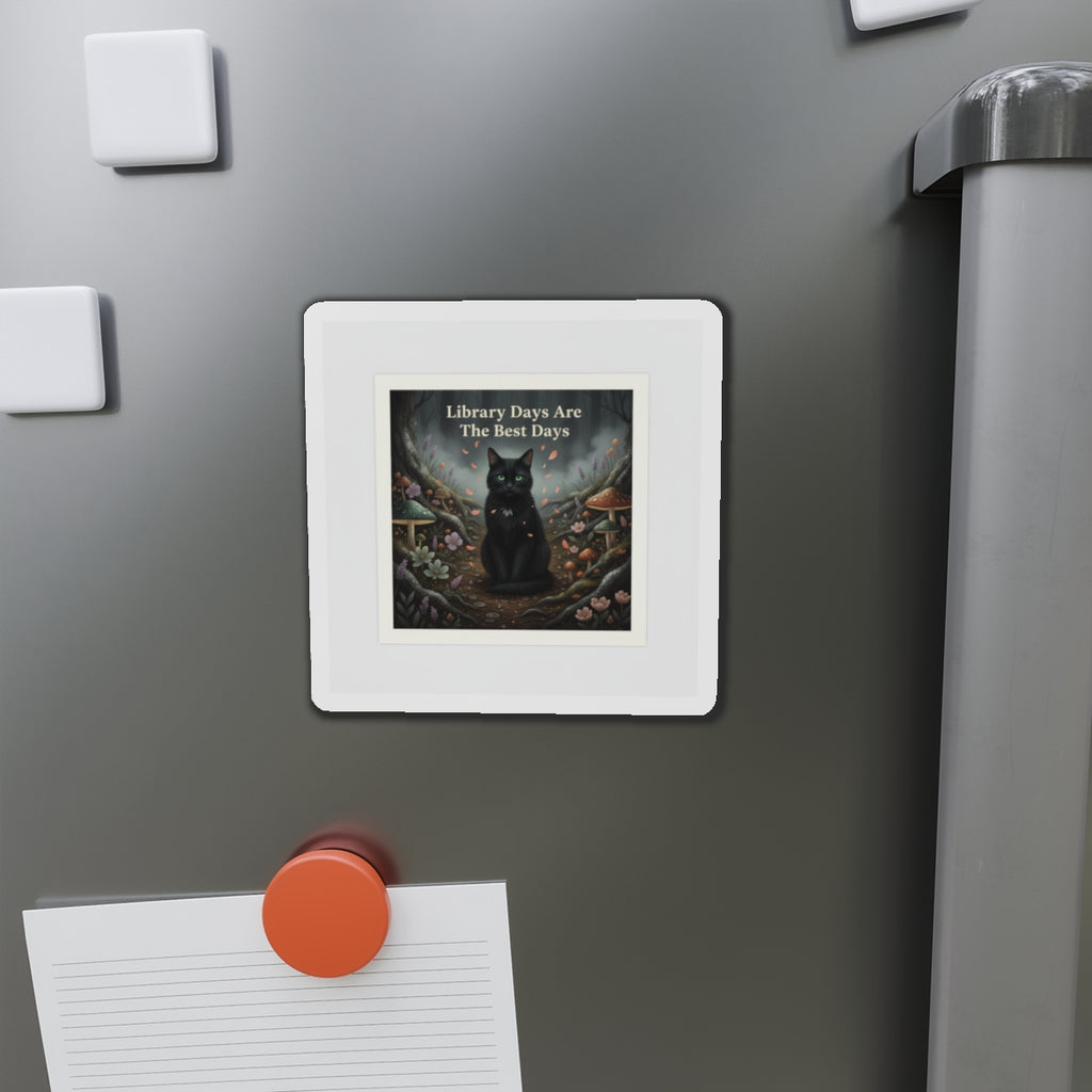 Cat Die-Cut Magnet – Library Days Are the Best Days