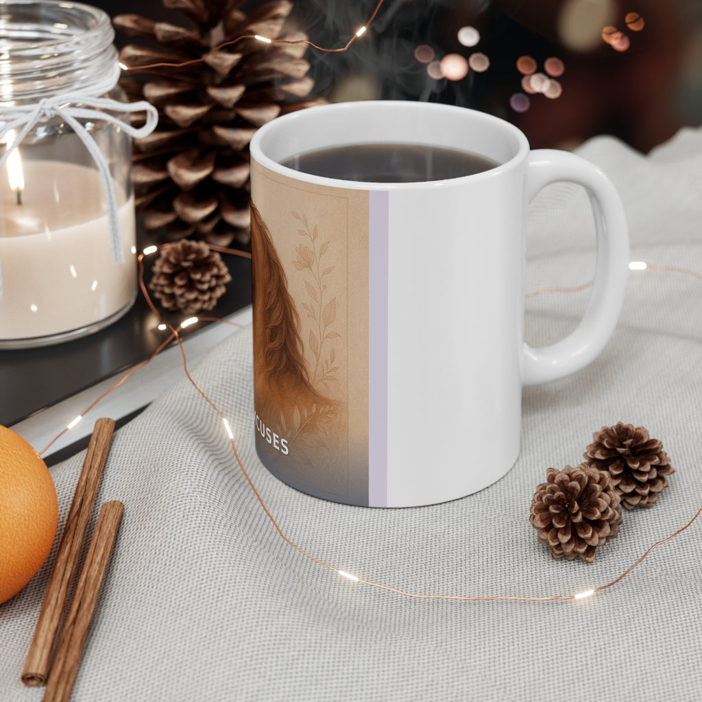 "No Excuses" Black Cat Mug | College Girl Gift | Fashion | KayKay Classics