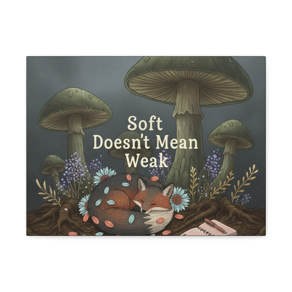 Fox Canvas Print – Soft Doesnt Mean Weak