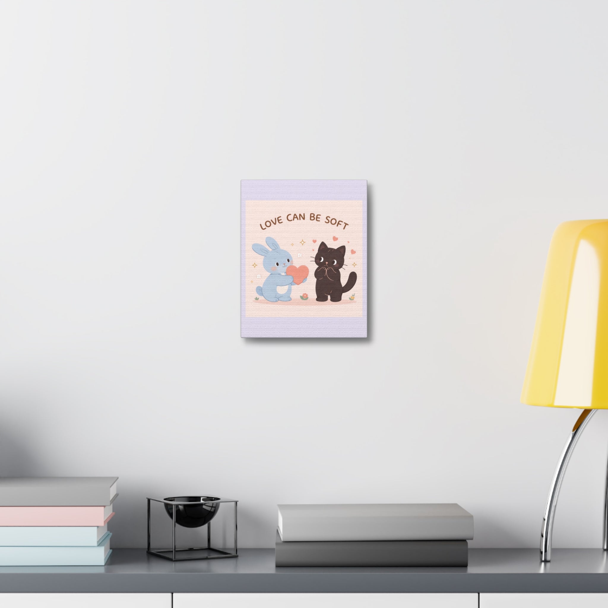 "LOVE CAN BE SOFT" Black Cat Canvas | Trendy Gift for Her | Lifestyle | KayKay Classics