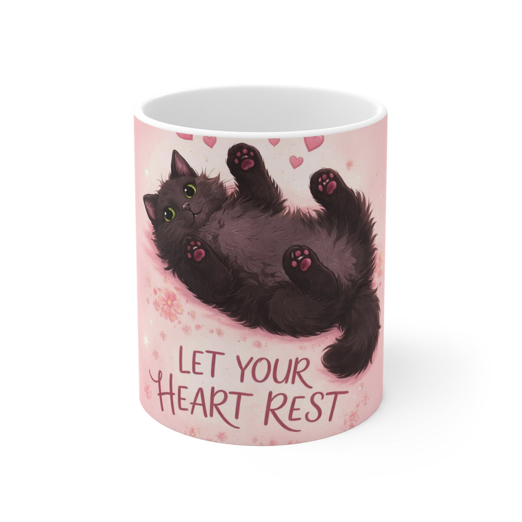 LET YOUR HEART REST Cat Mug 11oz