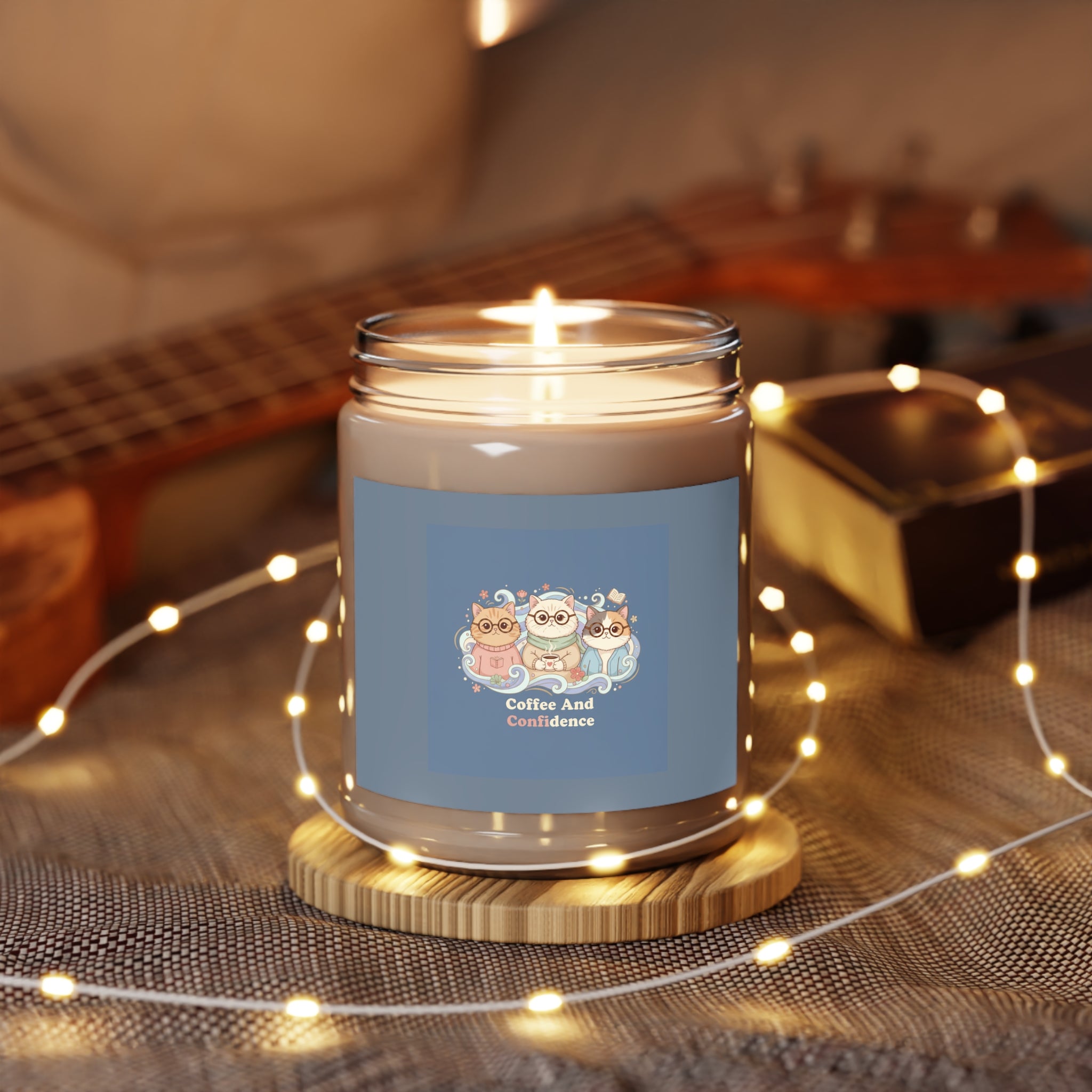 Cats With Glasses Scented Candle – Coffee and Confidence