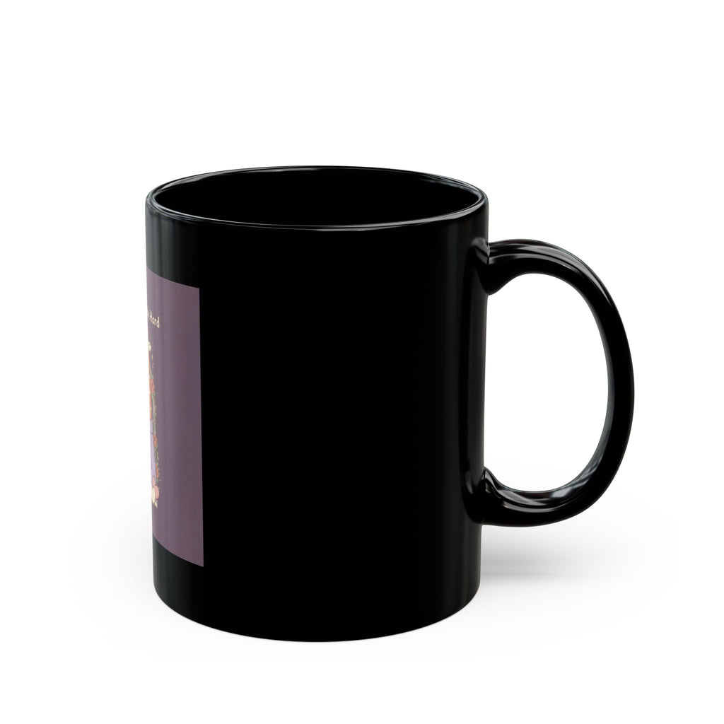 Dream Big, Study Hard Giraffe, bunnies Black Mug 11oz