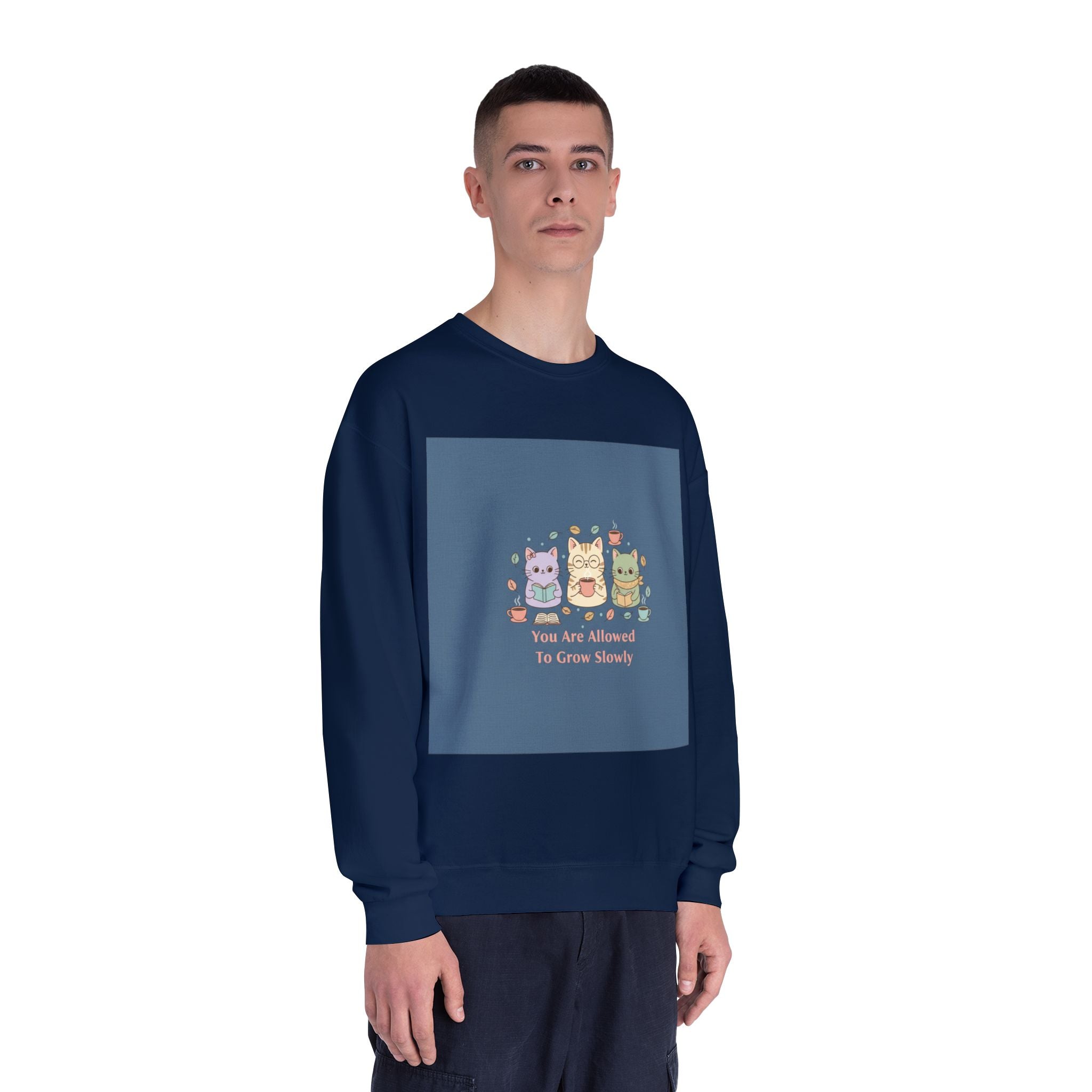 Cats With Glasses Crewneck Sweatshirt – You Are Allowed to Grow Slowly