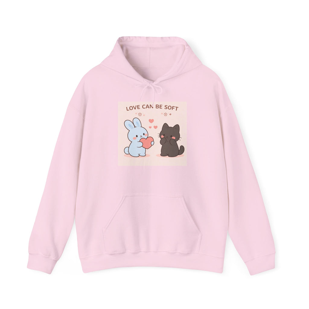 "LOVE CAN BE SOFT" Black Cat Hoodie | College Girl Gift | Fashion | KayKay Classics