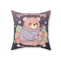 Bear Square Pillow – Gentle Strength Bloom Thrive