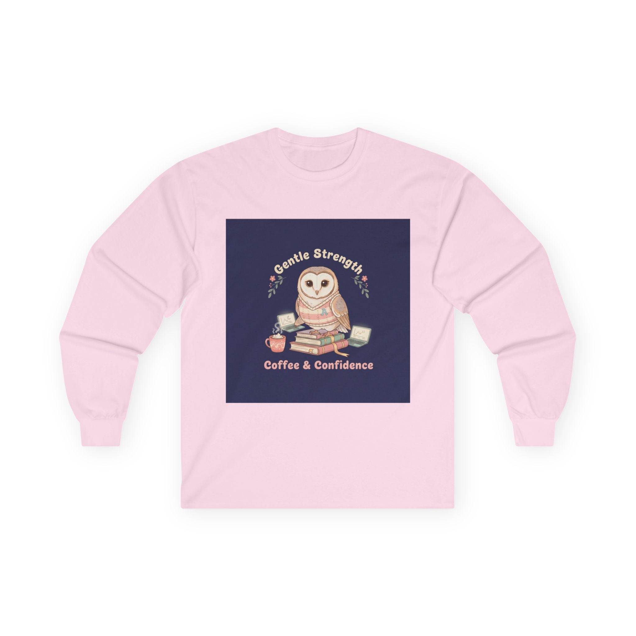 Owl Long Sleeve Tee – Gentle Strength Coffee Confidence