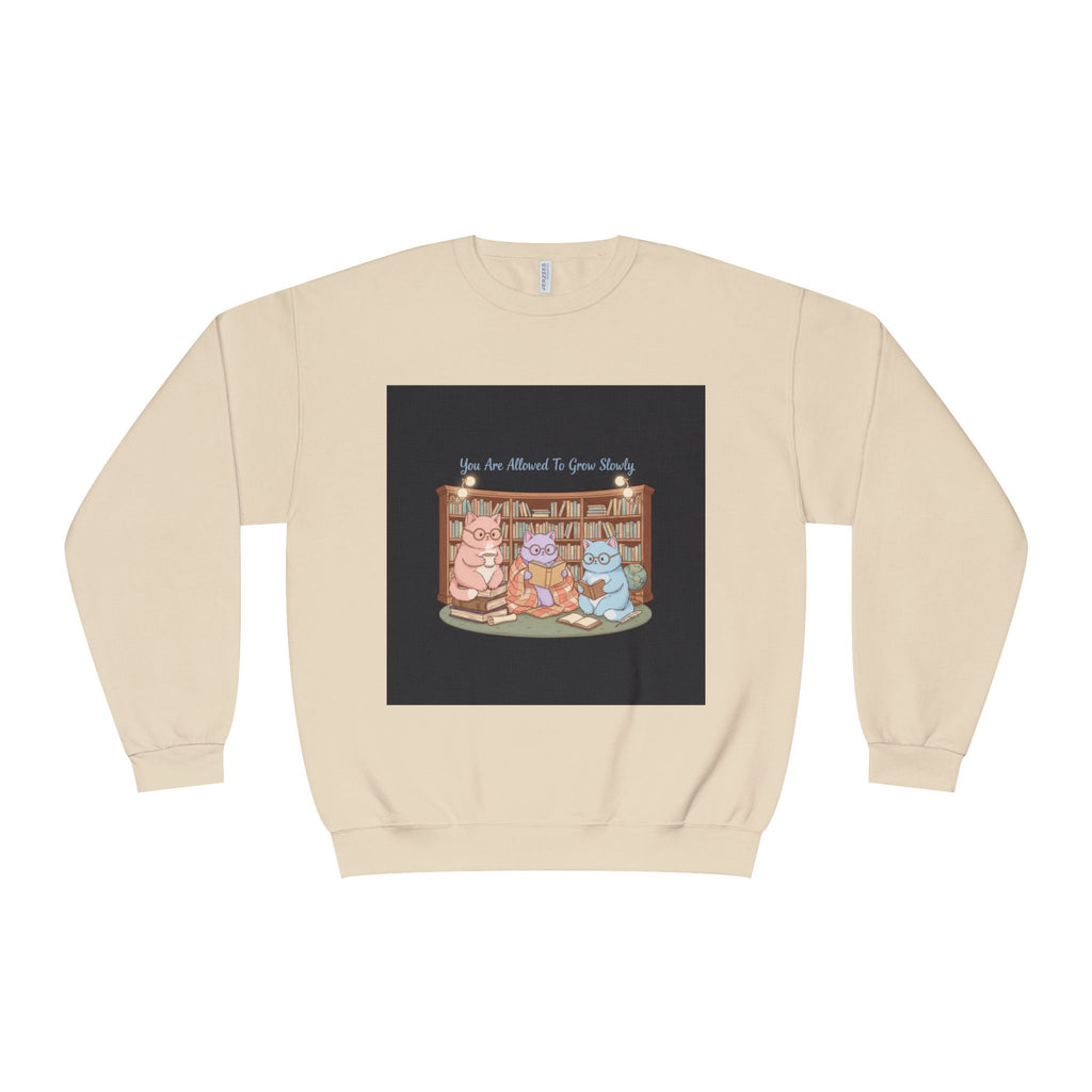 Cats With Glasses Crewneck Sweatshirt – You Are Allowed to Grow Slowly