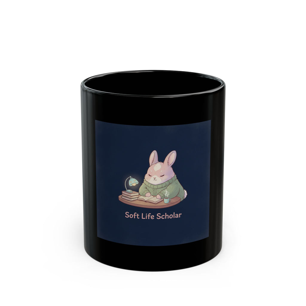 Bunny Black Mug 11oz – Soft Life Scholar