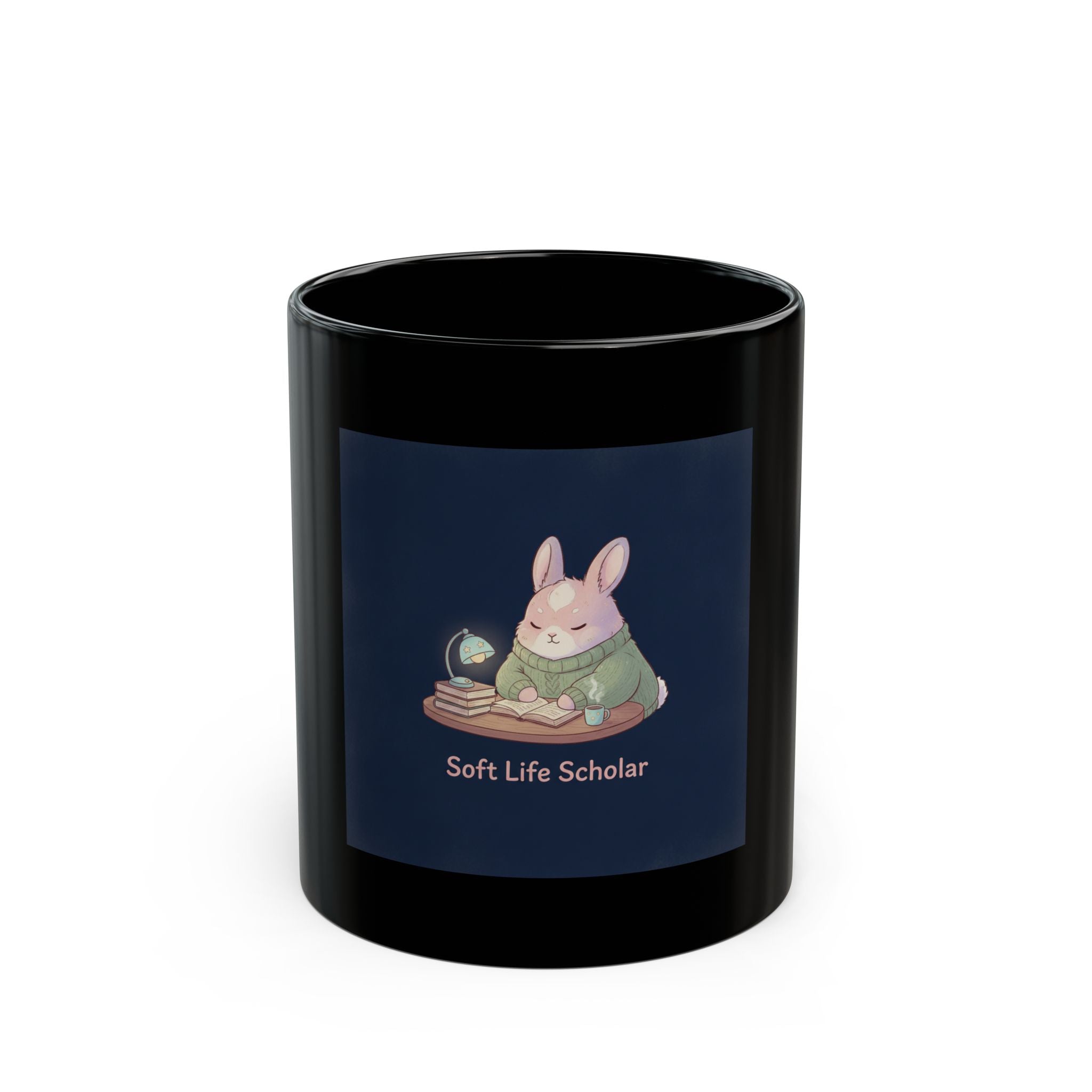 Bunny Black Mug 11oz – Soft Life Scholar