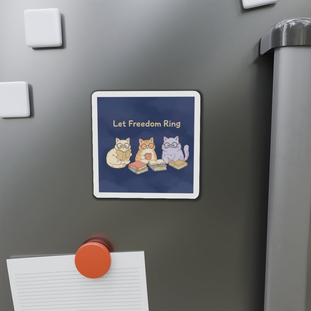 Cats With Glasses Die-Cut Magnet – Let Freedom Ring