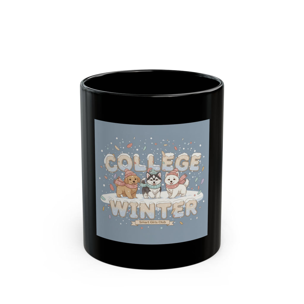 COLLEGE WINTER Dog Black Mug 11oz