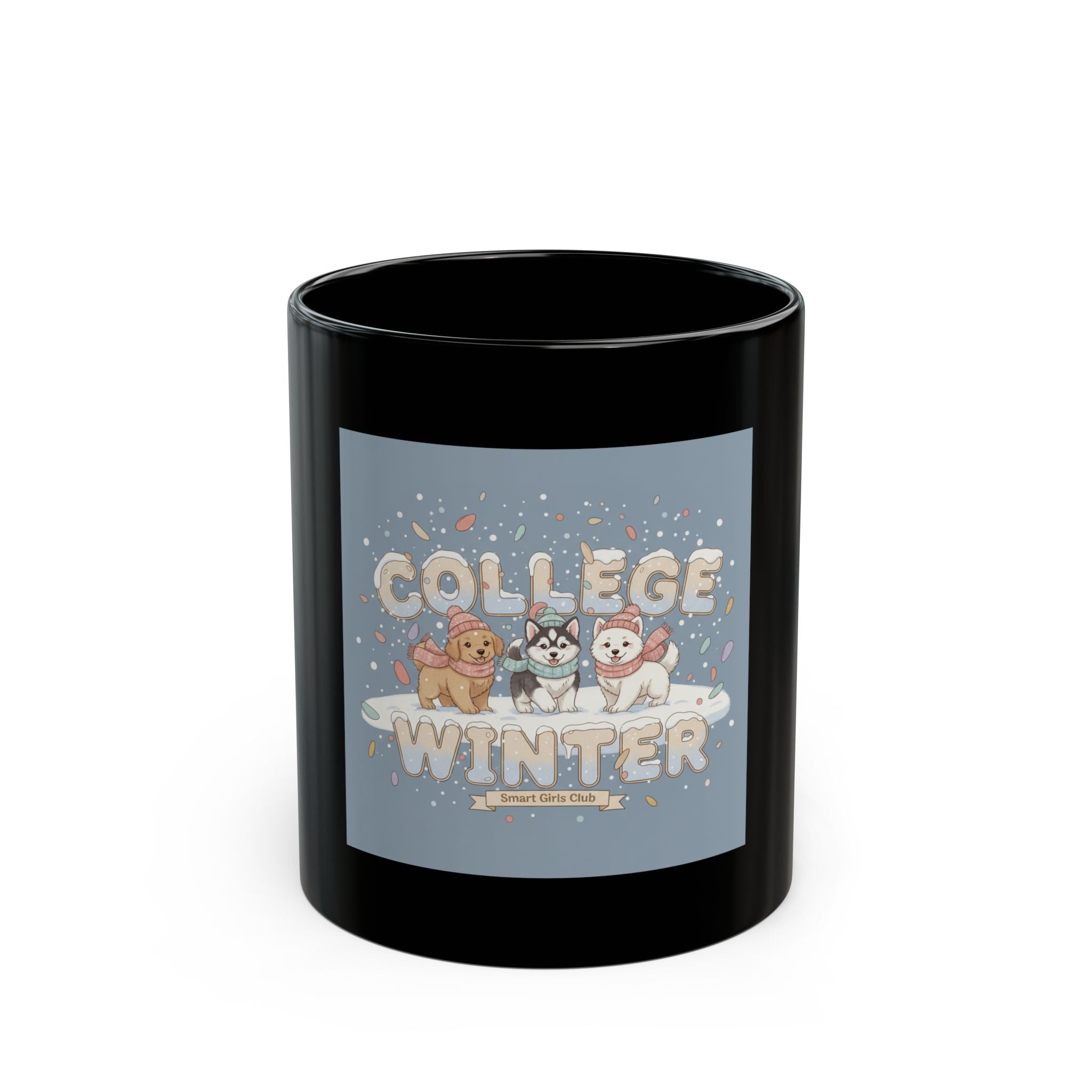COLLEGE WINTER Dog Black Mug 11oz
