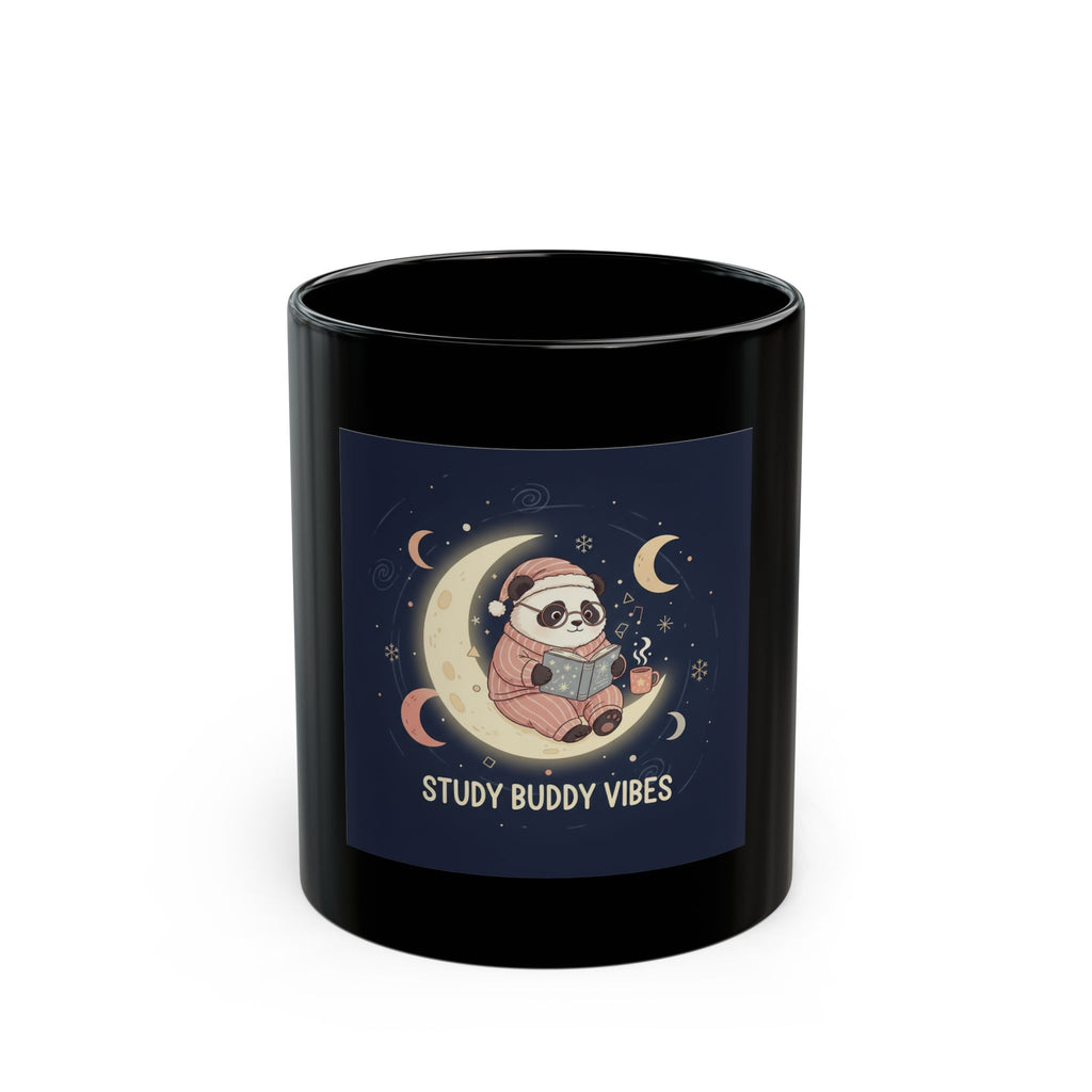 Panda Black Mug 11oz – Study Buddy Vibes