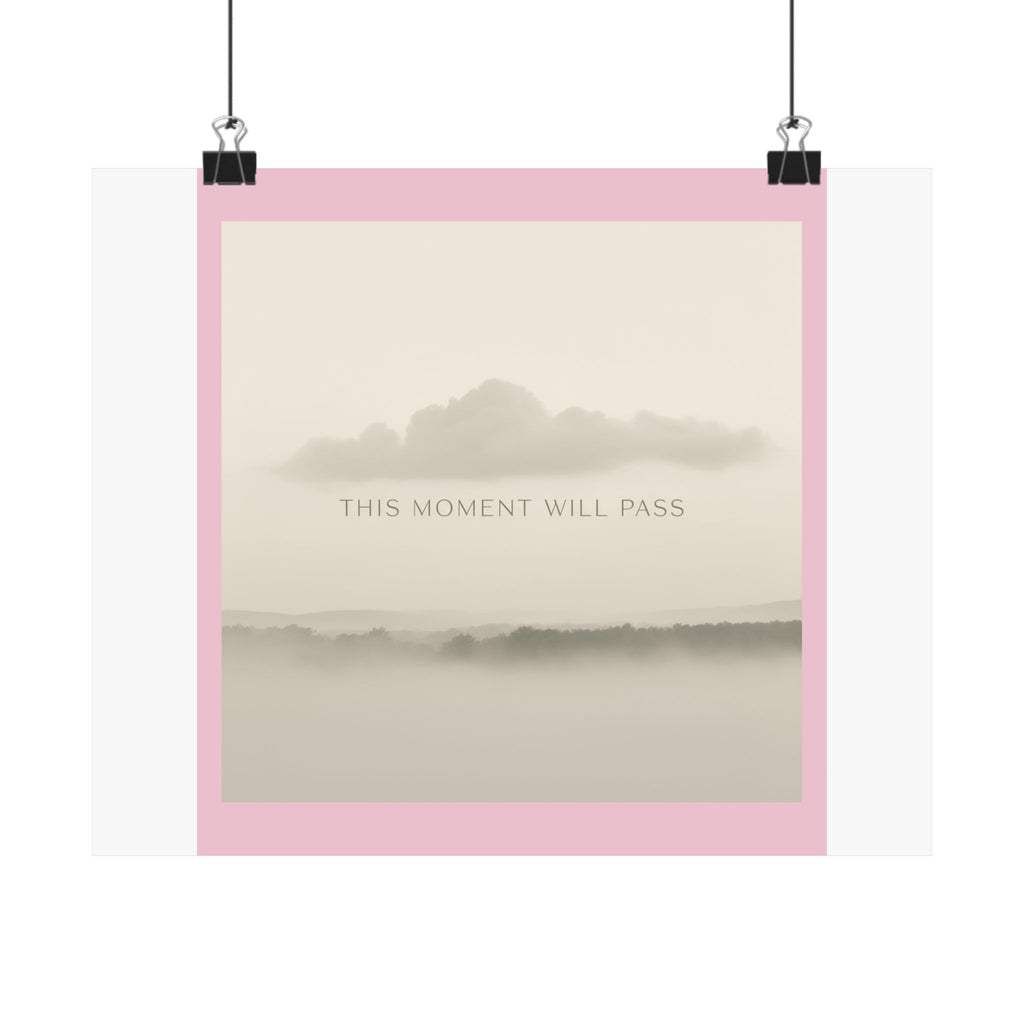 "THIS MOMENT WILL PASS" Black Cat Poster | College Girl Gift | Fashion | KayKay Classics