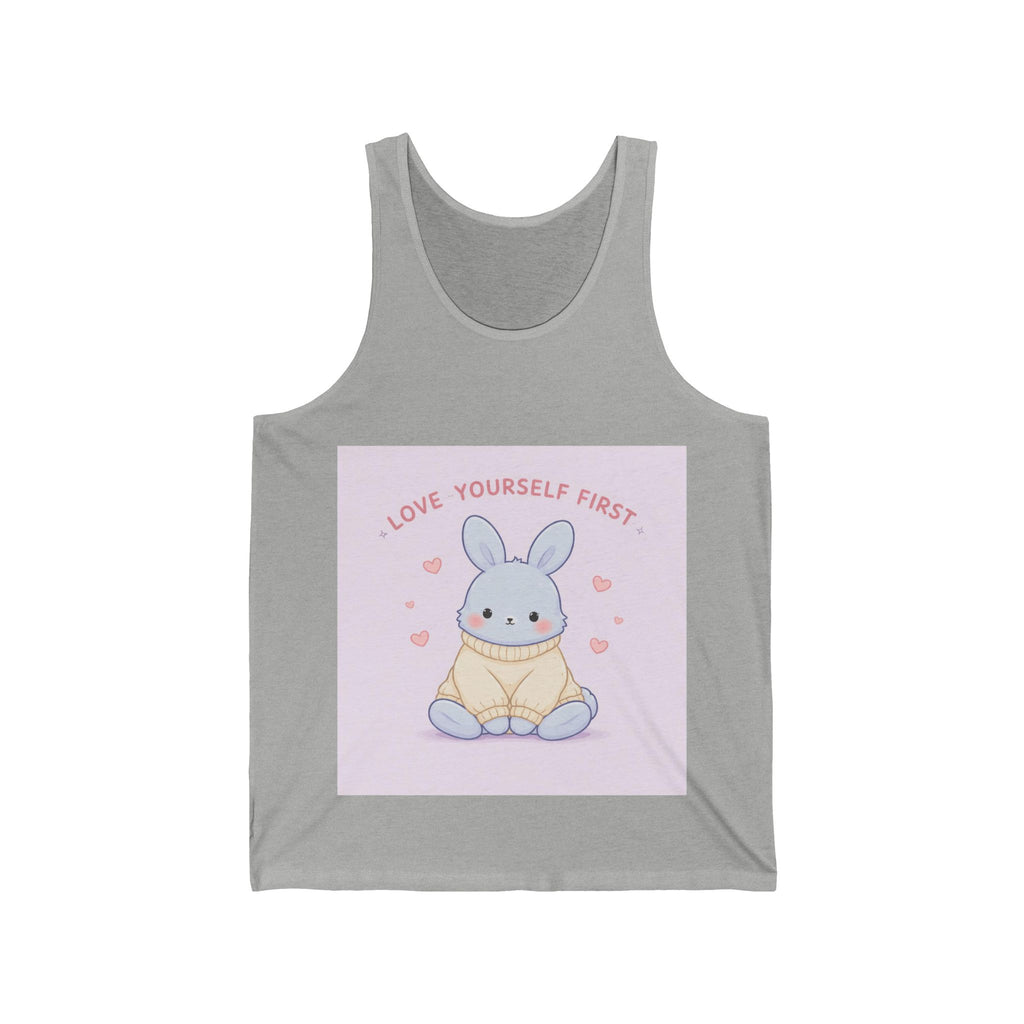 "LOVE YOURSELF FIRST" Black Cat Tank Top | College Girl Gift | Fashion | KayKay Classics