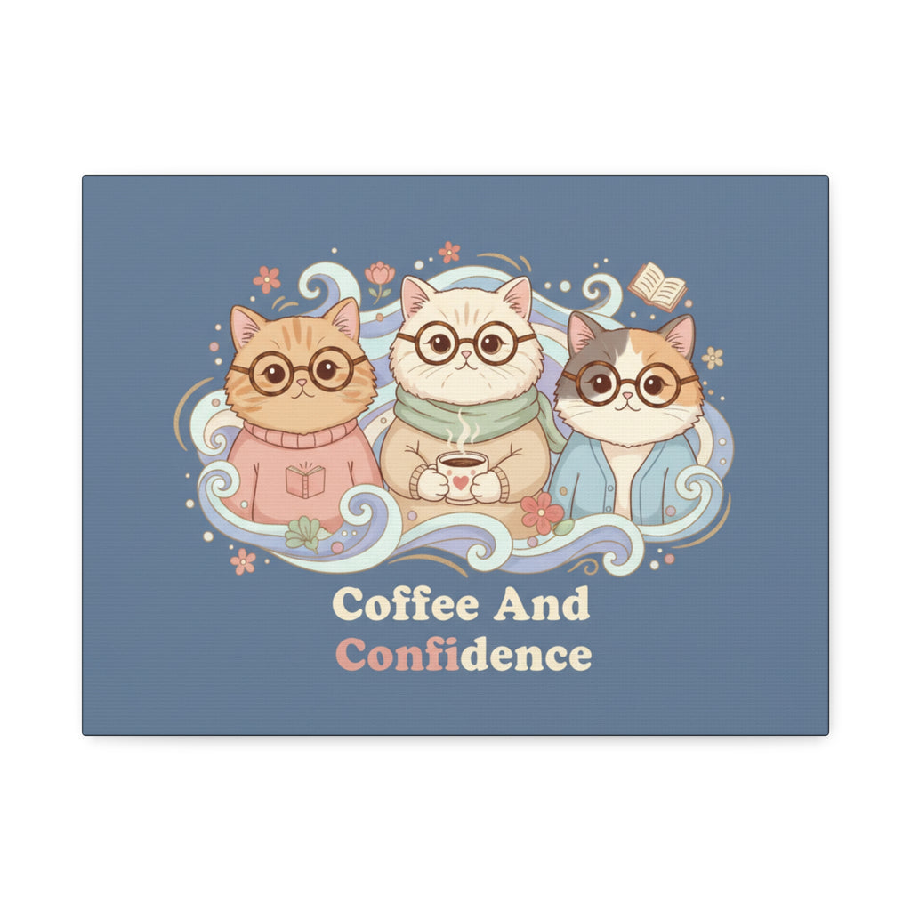 Cats With Glasses Canvas Print – Coffee and Confidence