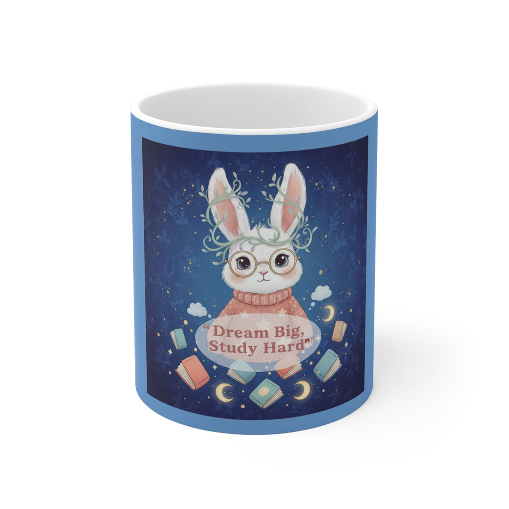Rabbit Mug 11oz – Dream Big, Study Hard
