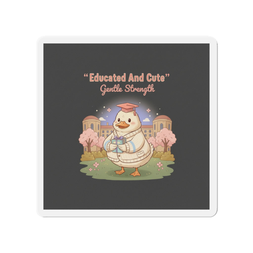 Duck In A Cardigan Die-Cut Magnet – Educated and Cute Gentle Strength