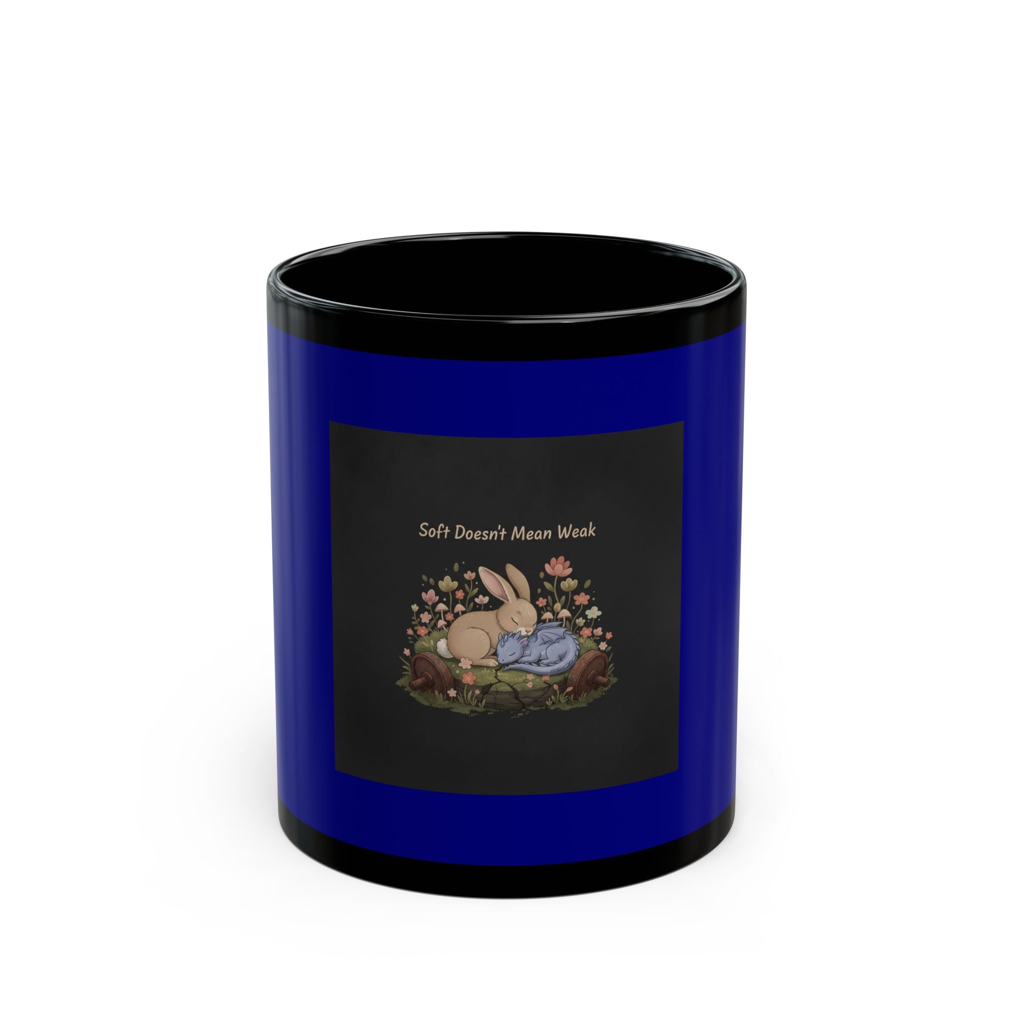 Dragon Black Mug 11oz – Soft Doesnt Mean Weak