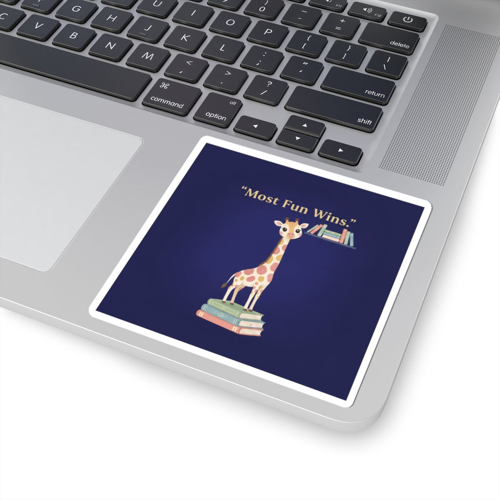 Giraffe Kiss-Cut Sticker – Most Fun Wins