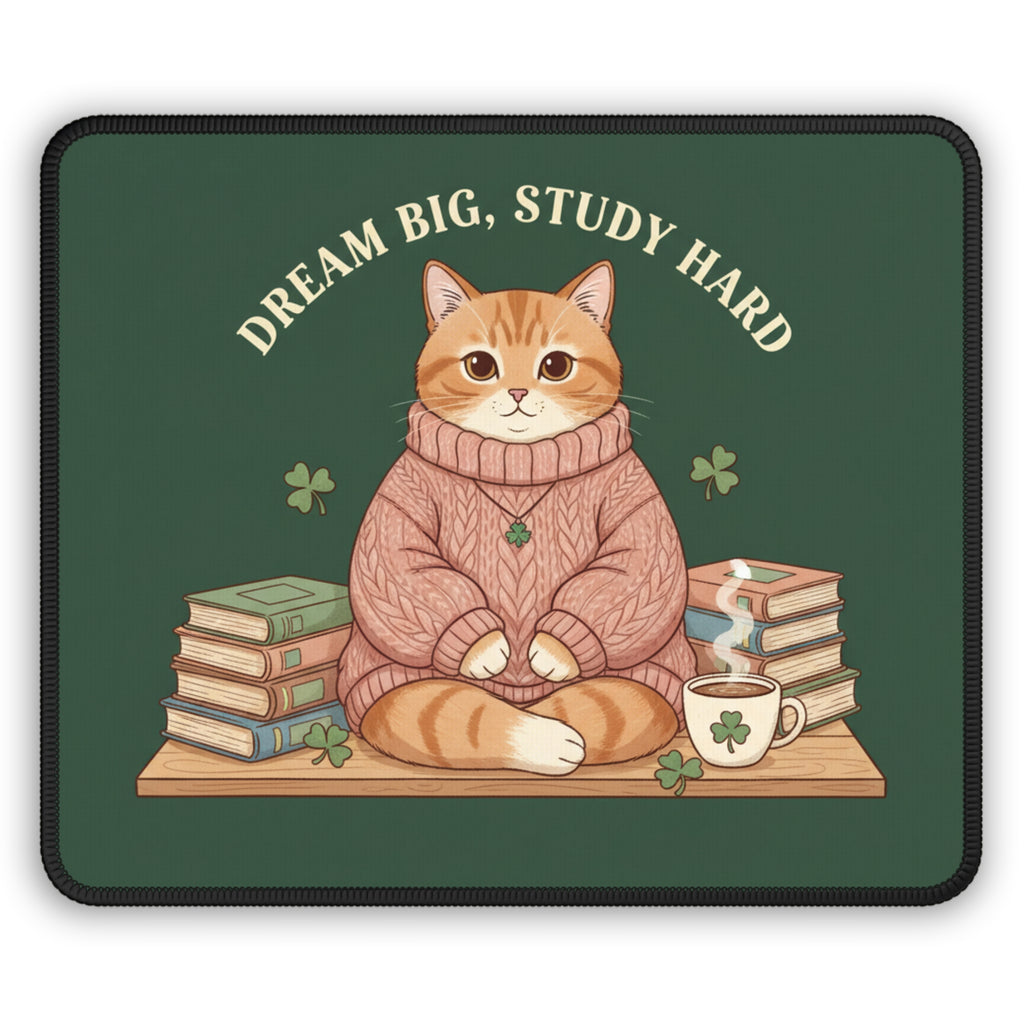 Cat Mouse Pad – Dream Big, Study Hard