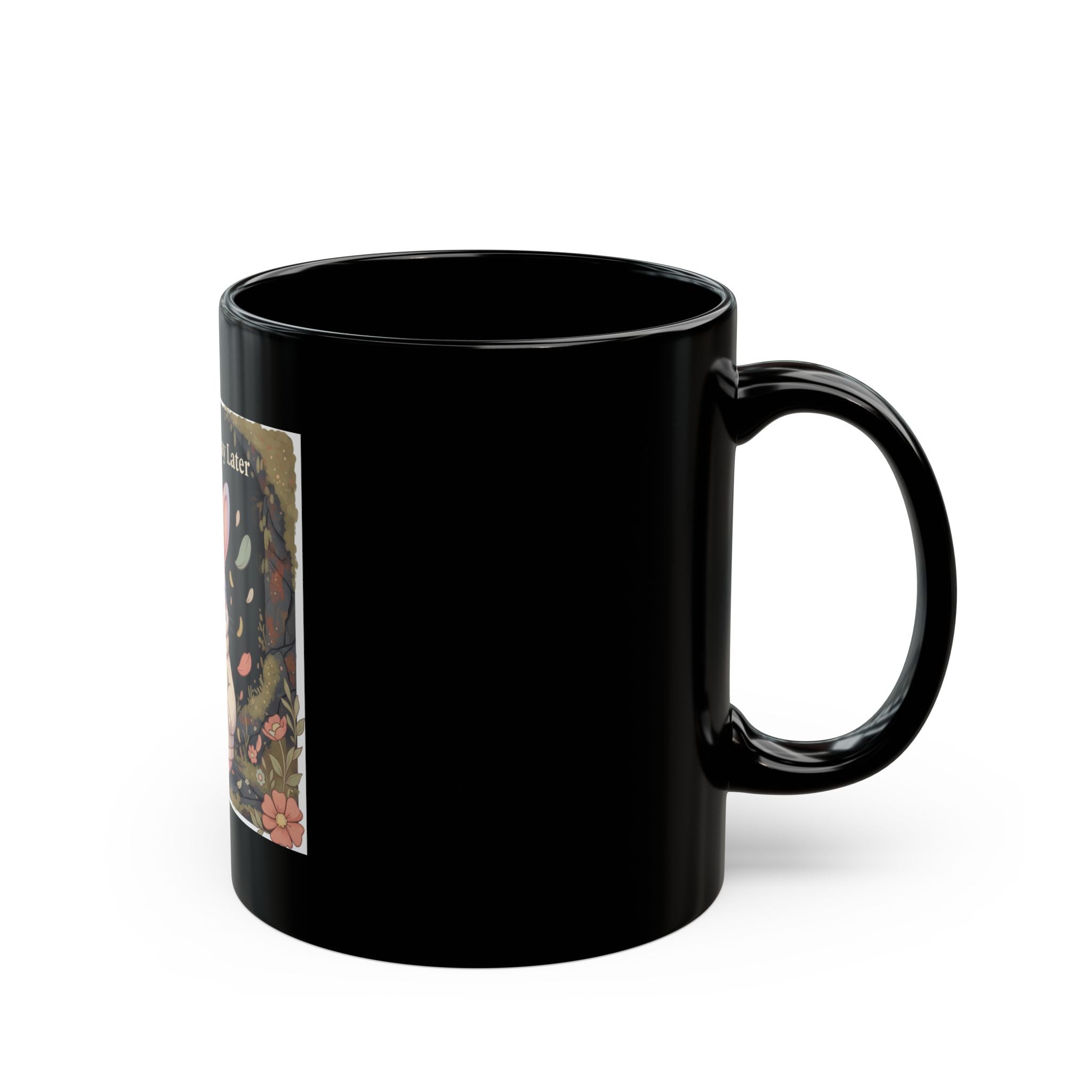 Bunny Black Mug 11oz – Study Now Slay Later