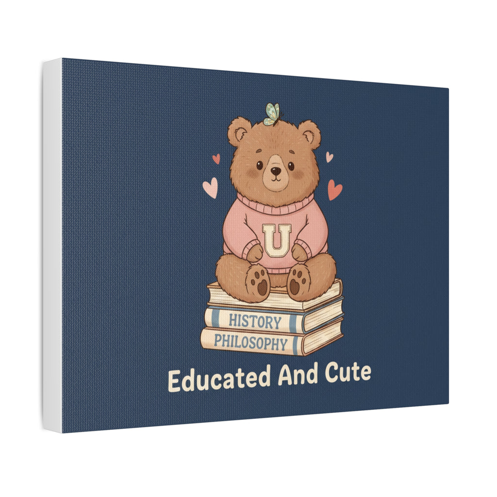 Bear Canvas Print – Educated and Cute