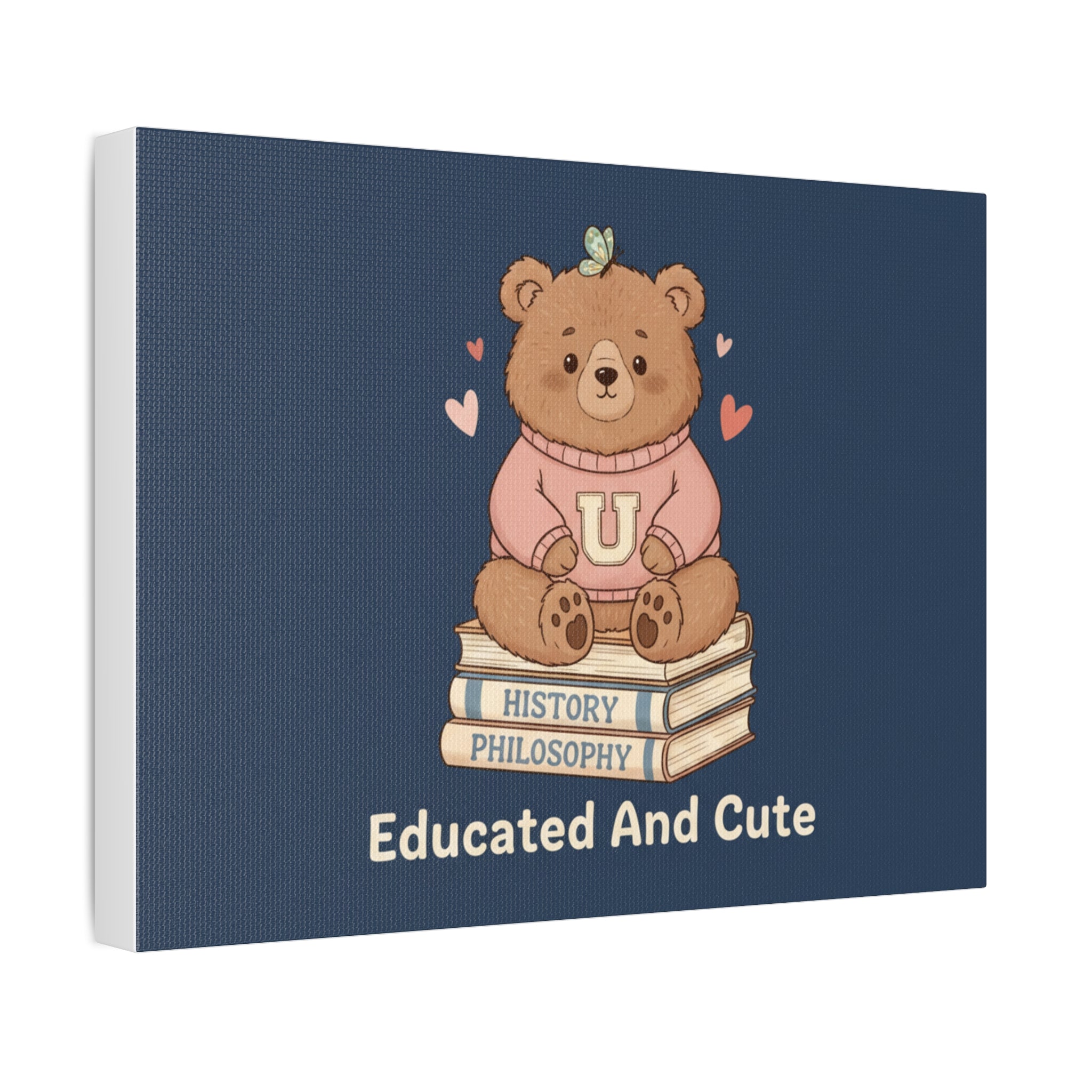 Bear Canvas Print – Educated and Cute