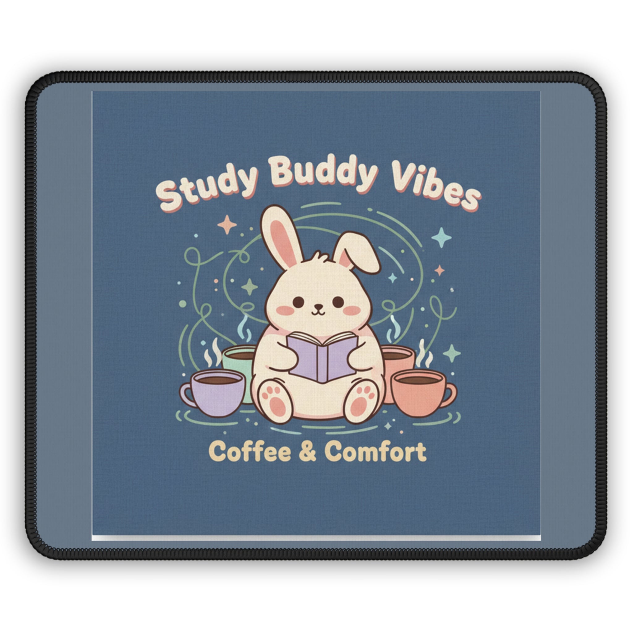 Bunny Mouse Pad – Study Buddy Vibes Coffee Comfort