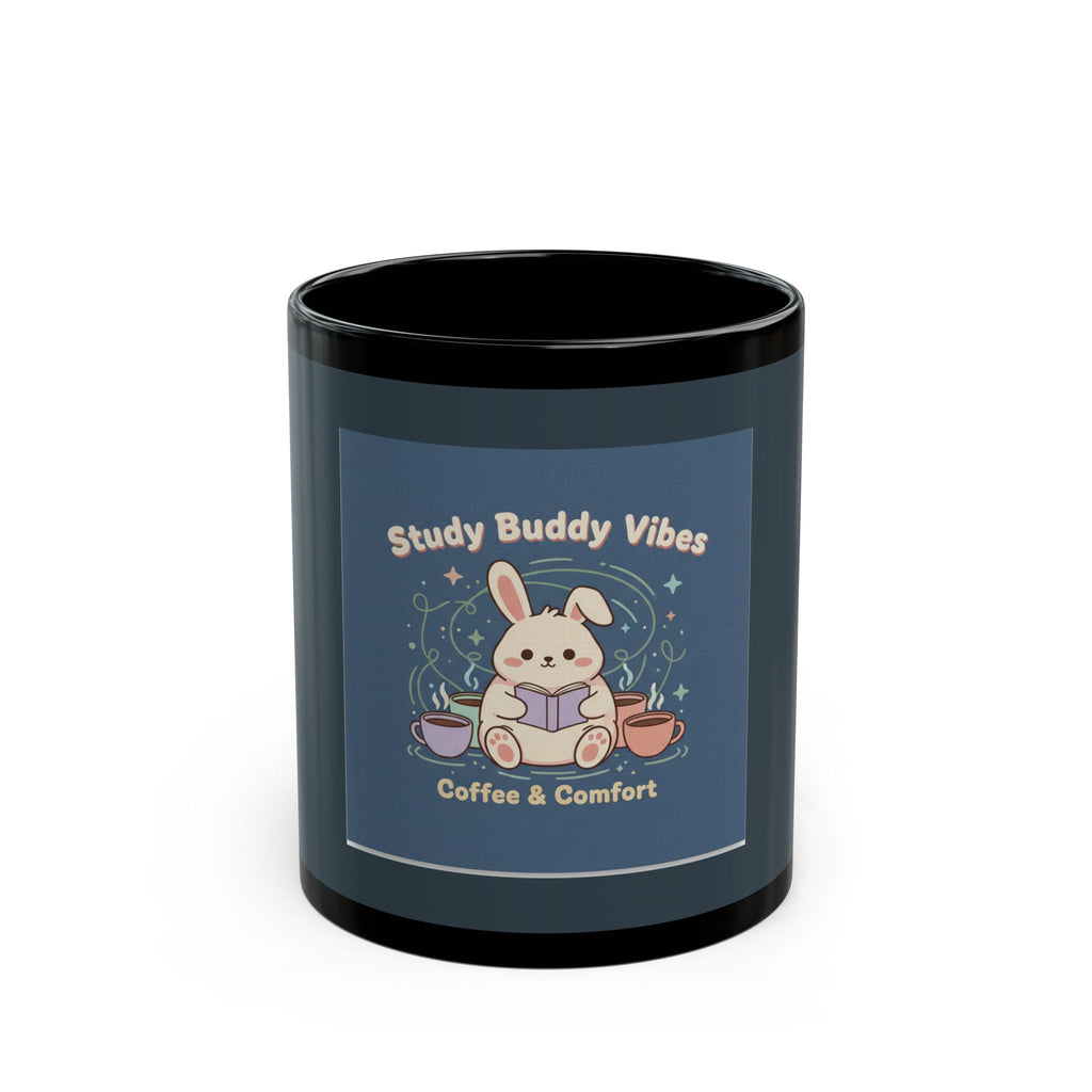 Bunny Black Mug 11oz – Study Buddy Vibes Coffee Comfort