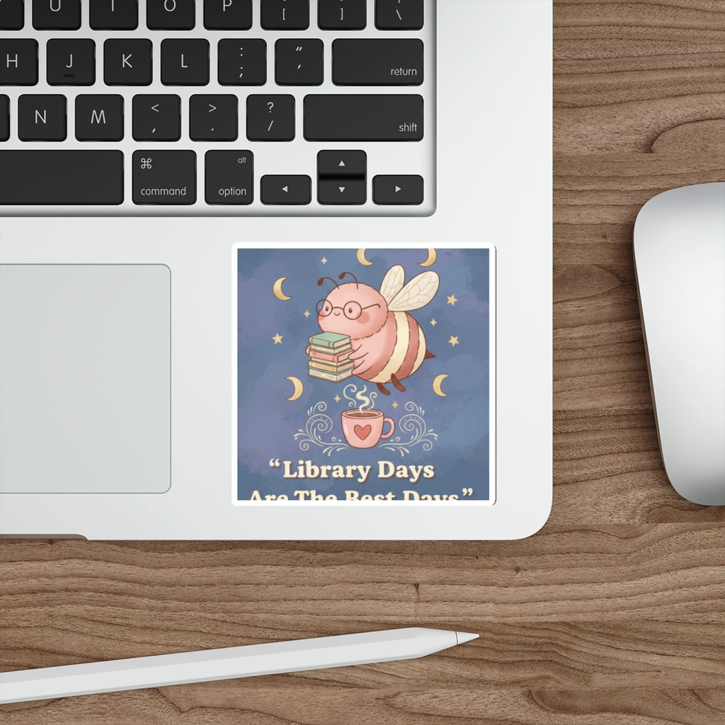 Bee Die-Cut Sticker – Library Days Are the Best Days