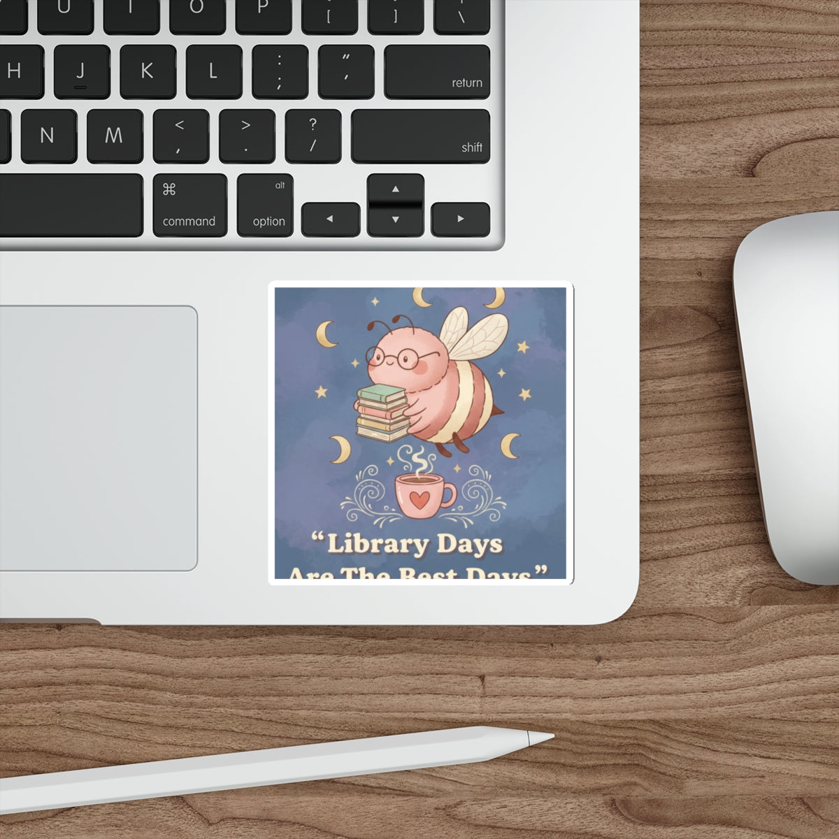 Bee Die-Cut Sticker – Library Days Are the Best Days