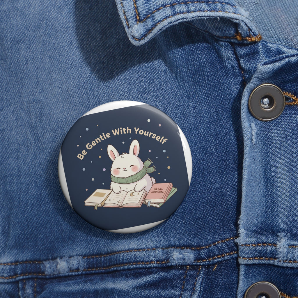 Rabbit Pin Button – Be Gentle With Yourself