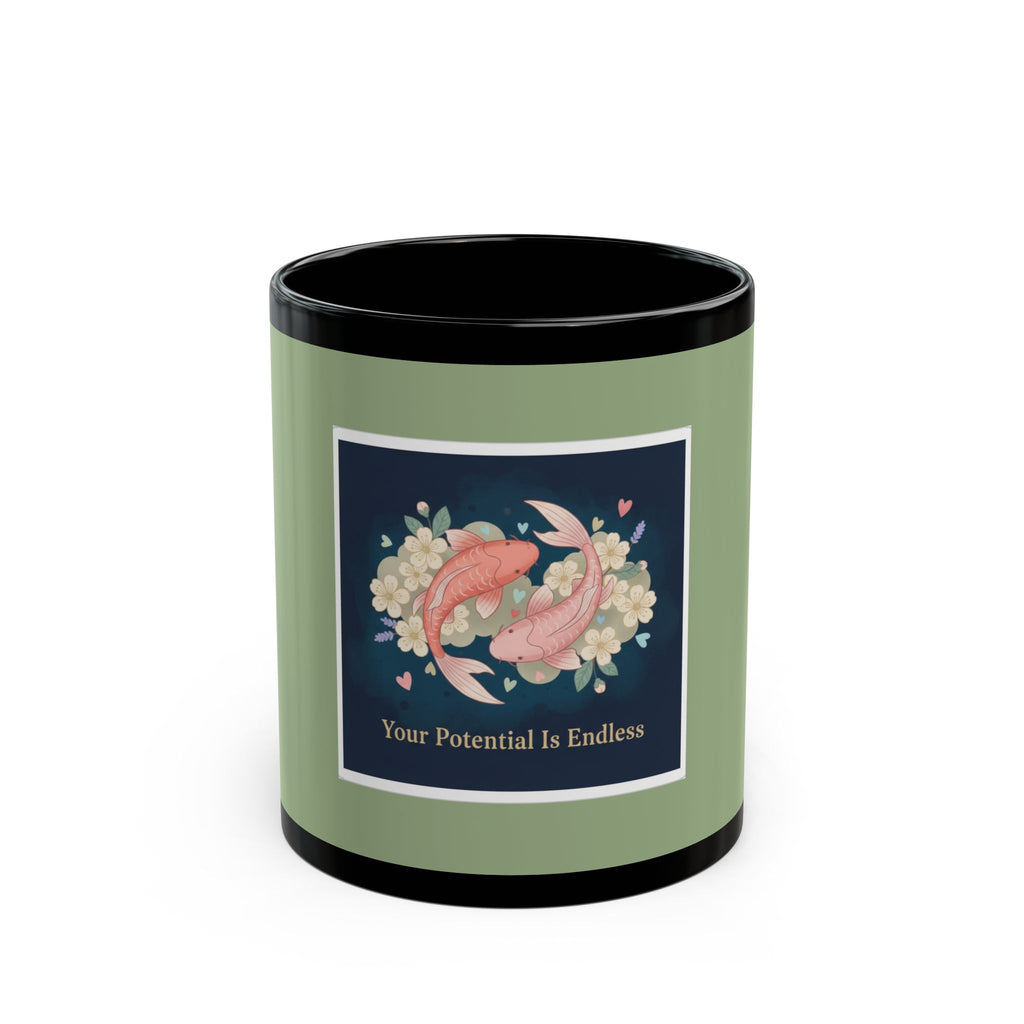 Koi Black Mug 11oz – Your Potential is Endless