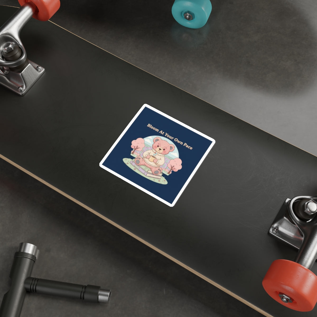 Bear Die-Cut Sticker – Bloom at Your Own Pace