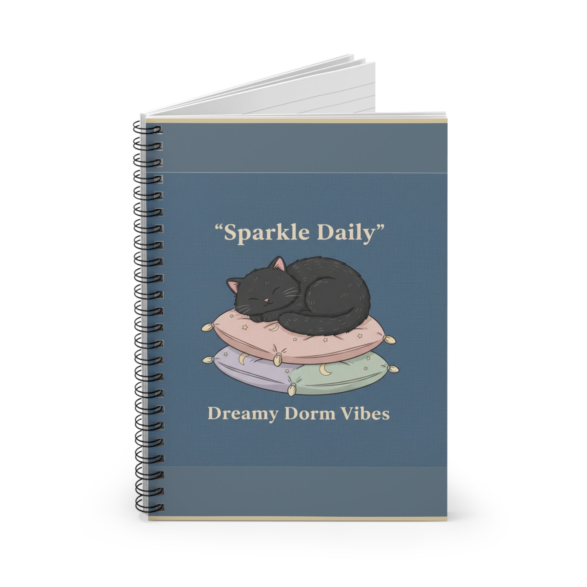 Black Cat Spiral Notebook – Sparkle Daily Dreamy Dorm Vibes