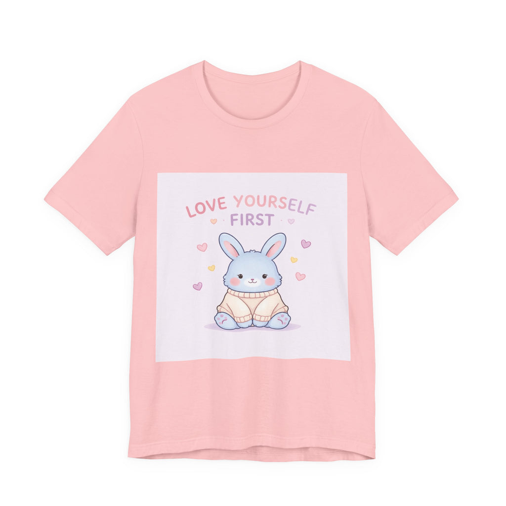 "LOVE YOURSELF FIRST" Black Cat Women Tee | College Girl Gift | Fashion | KayKay Classics