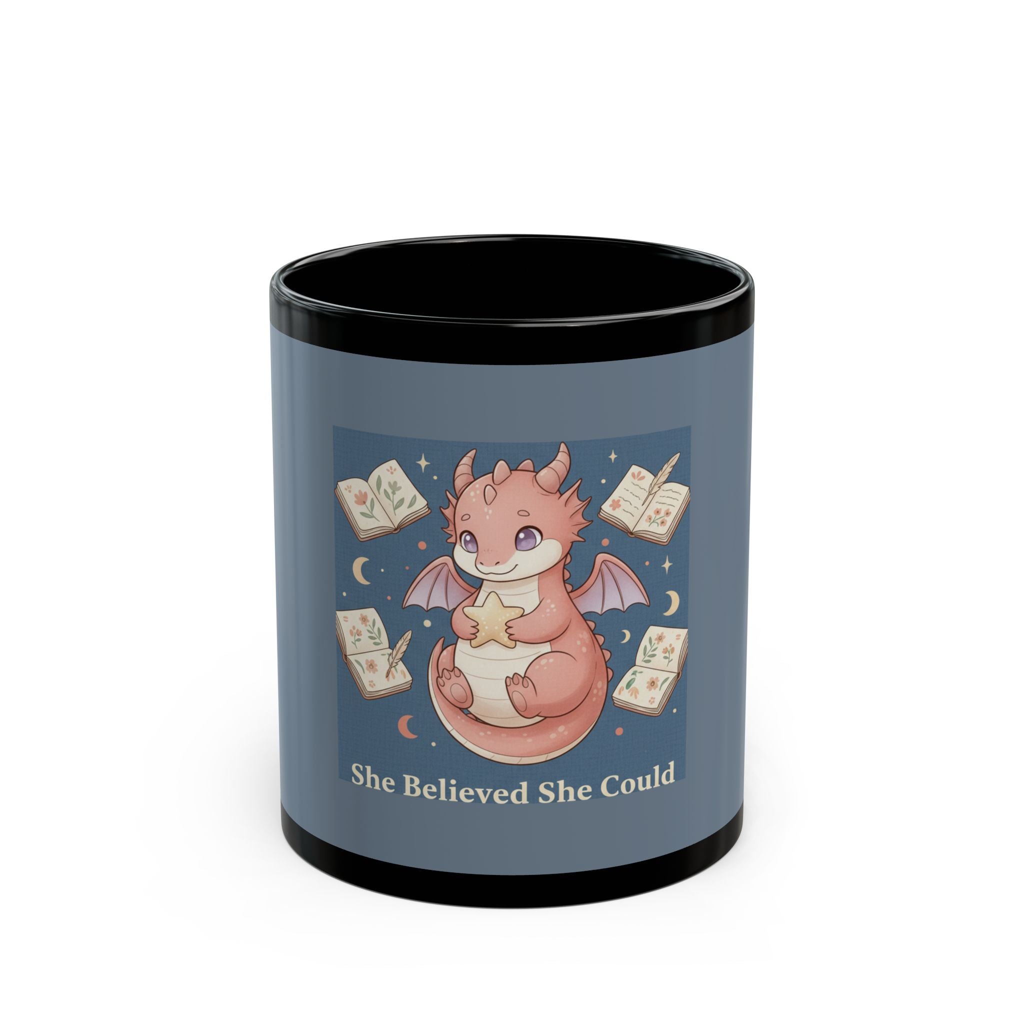 Dragon Black Mug 11oz – She Believed She Could